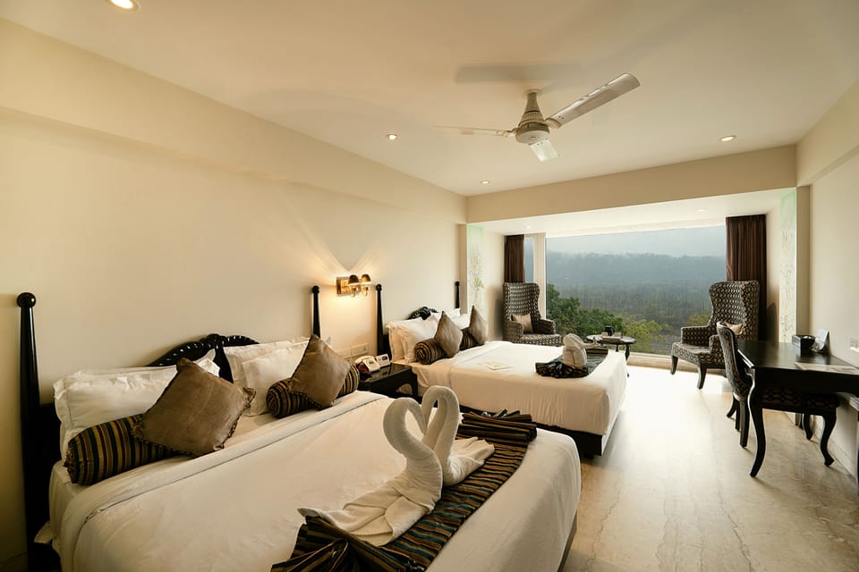 Premier Suite, 2 Queen Beds, Bathtub, River View | Premium bedding, down comforters, in-room safe, individually decorated