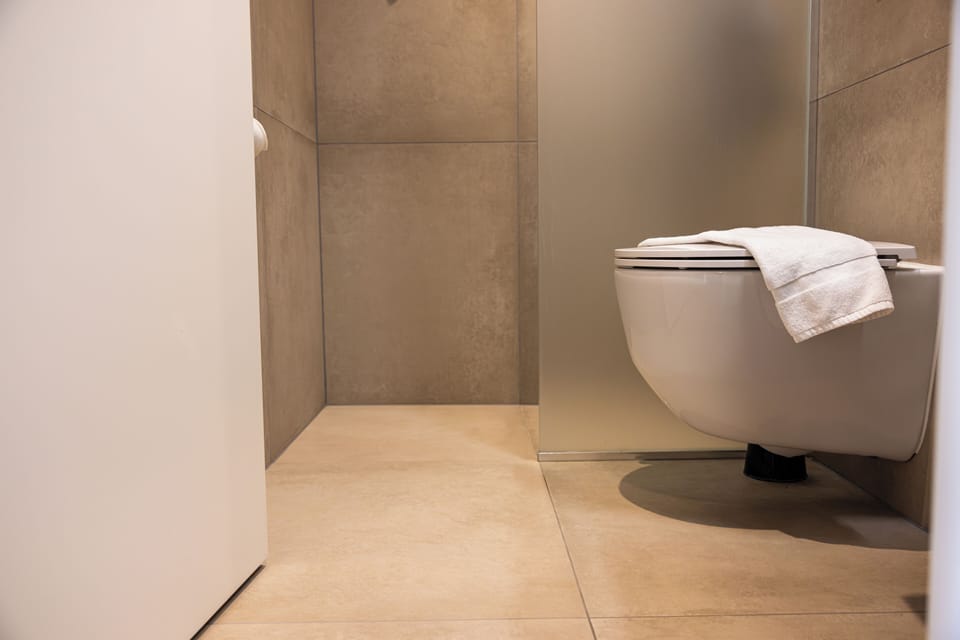 Standard Double Room (Bed 140 cm) | Bathroom | Shower, eco-friendly toiletries, hair dryer, towels