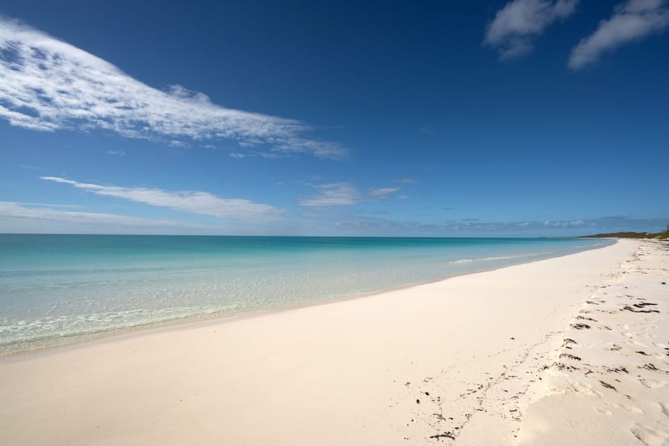 The beach looking west.