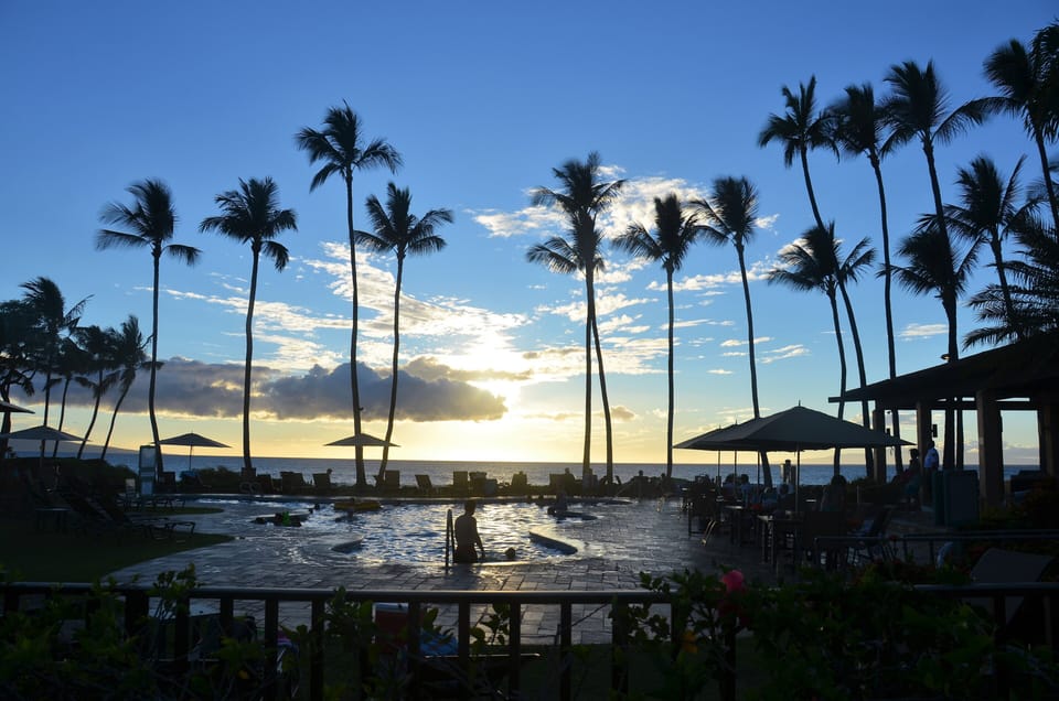 Sunset shot from the pavilion pool