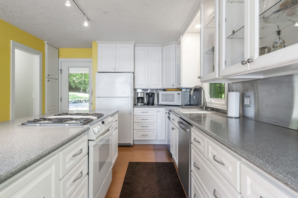 The kitchen is well equipped to prepare any meal for a large group