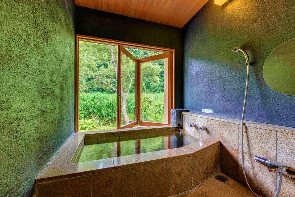 Annex Japanese Suite, Private Semi-Open-air Bath, ROKKABO, -YUKITSUBAKI- | Bathroom | Separate tub and shower, spring water tub, free toiletries, hair dryer