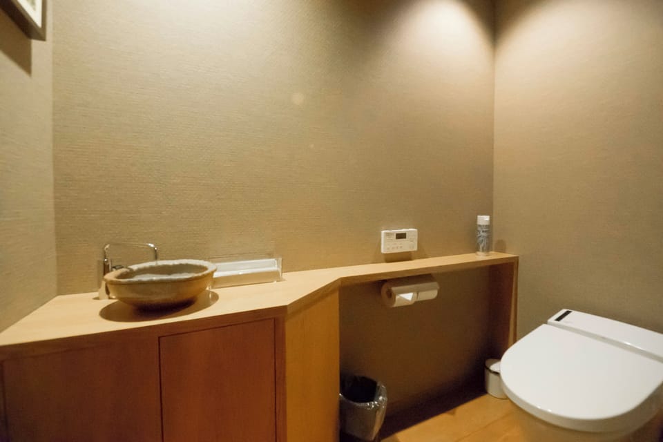 Annex Luxury Suite with Private Semi-Open-air Bath, ROKUJUBO, -BUNA- | Bathroom | Separate tub and shower, spring water tub, free toiletries, hair dryer