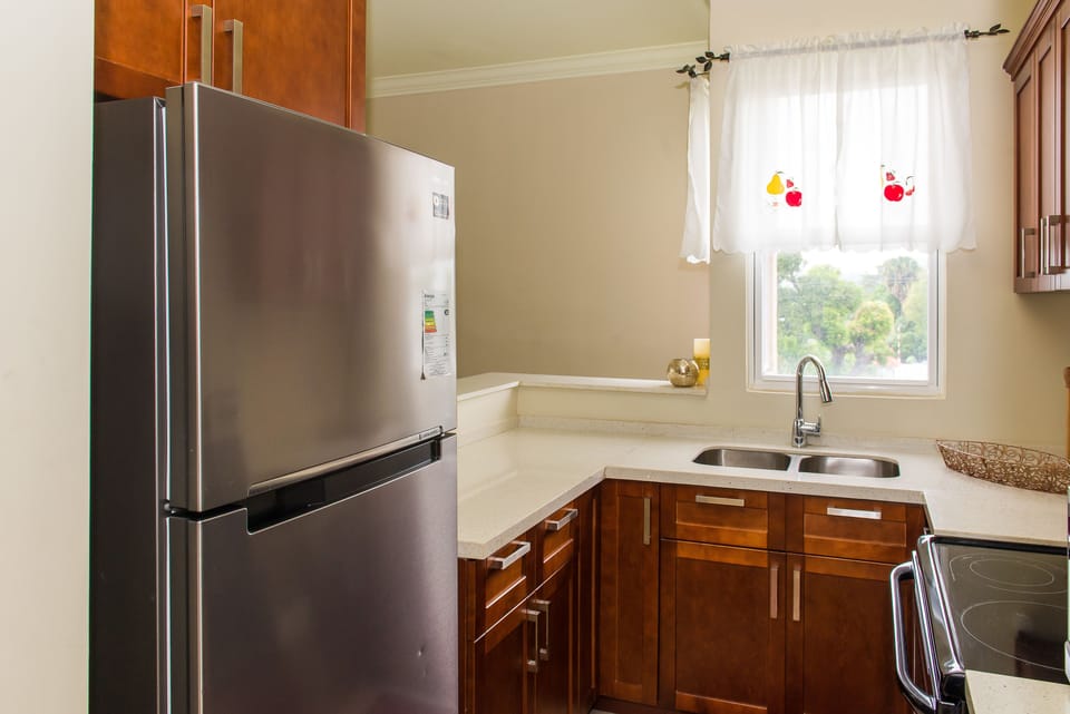 City Apartment, 2 Bedrooms | Private kitchen | Full-size fridge, microwave, oven, stovetop