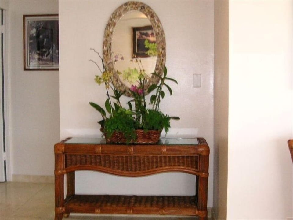 Hallway console table & shell mirror