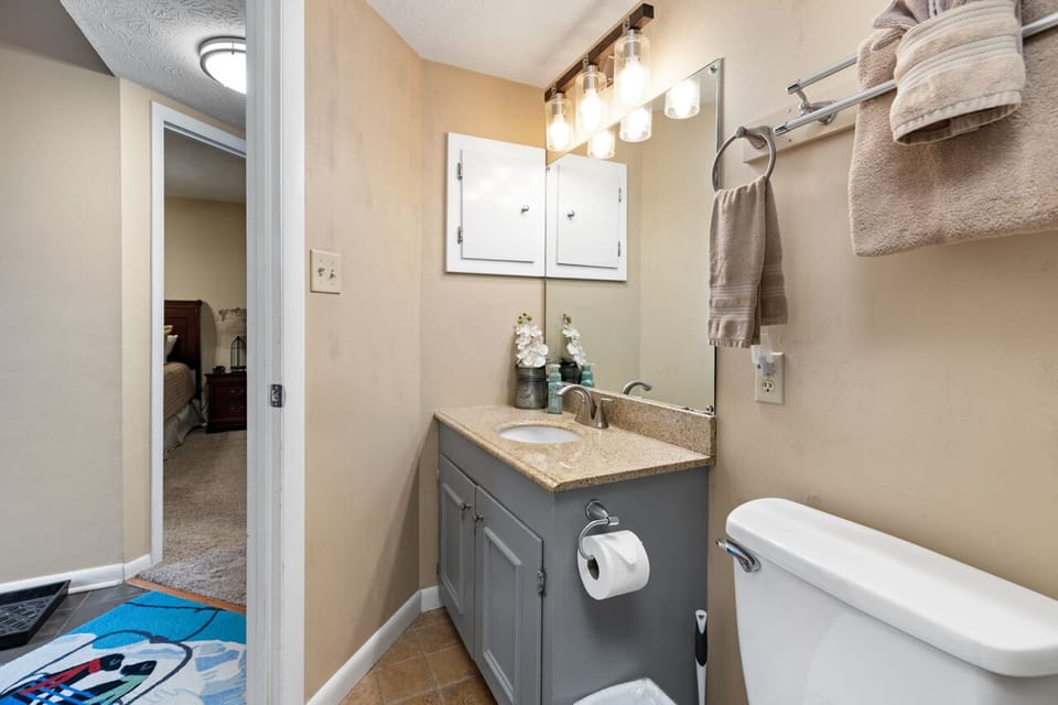 Downstairs bath, across the foyer from the king bedroom