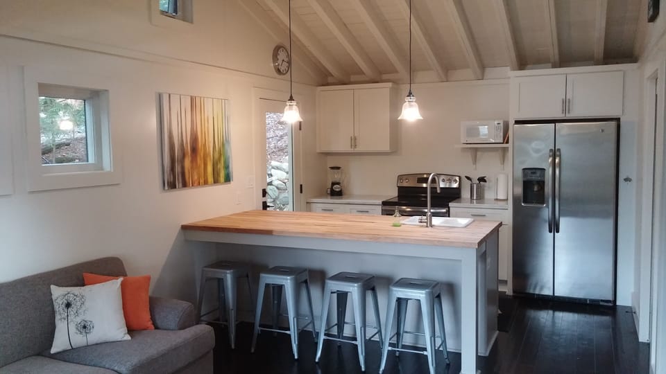 View from living room toward kitchen 