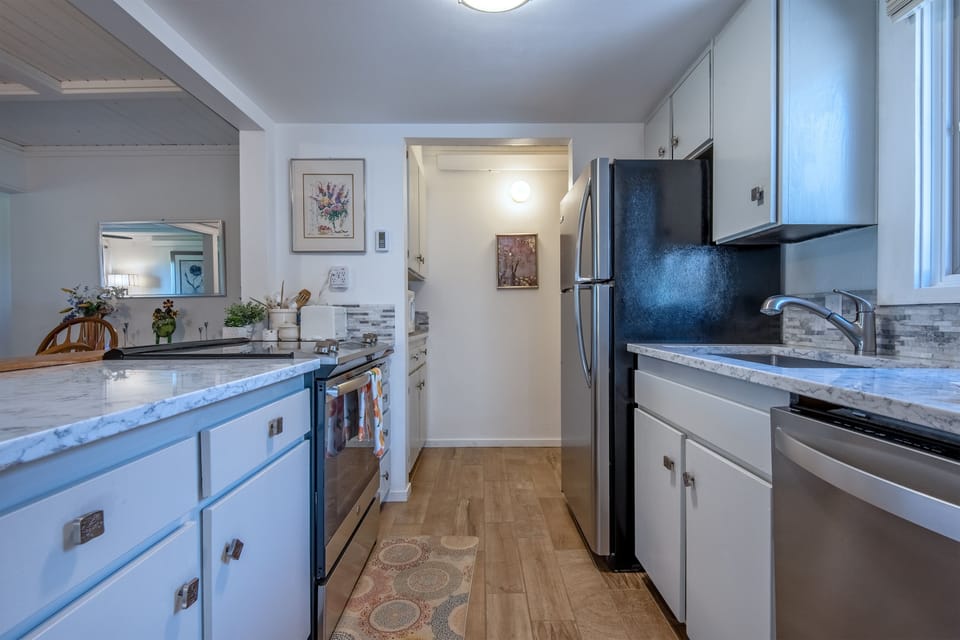 Fully stocked galley kitchen
