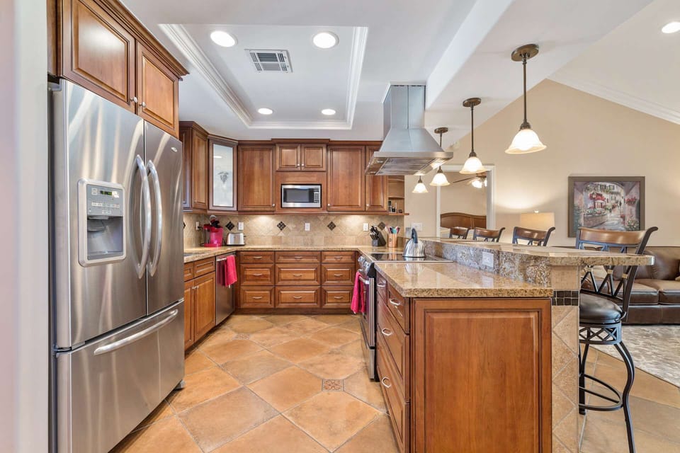 This wonderfully updated kitchen boasts stainless steel appliances!