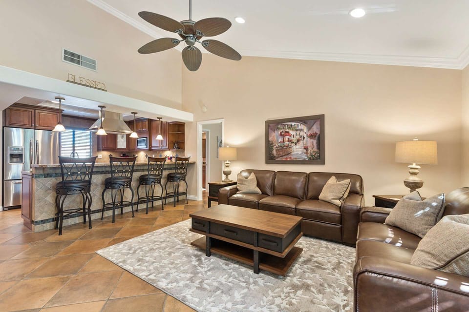 The high ceilings and ceiling fans are great!