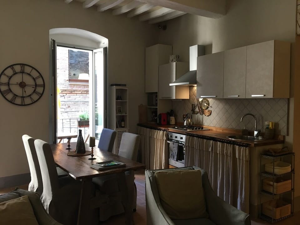 Large kitchen with ample storage. 