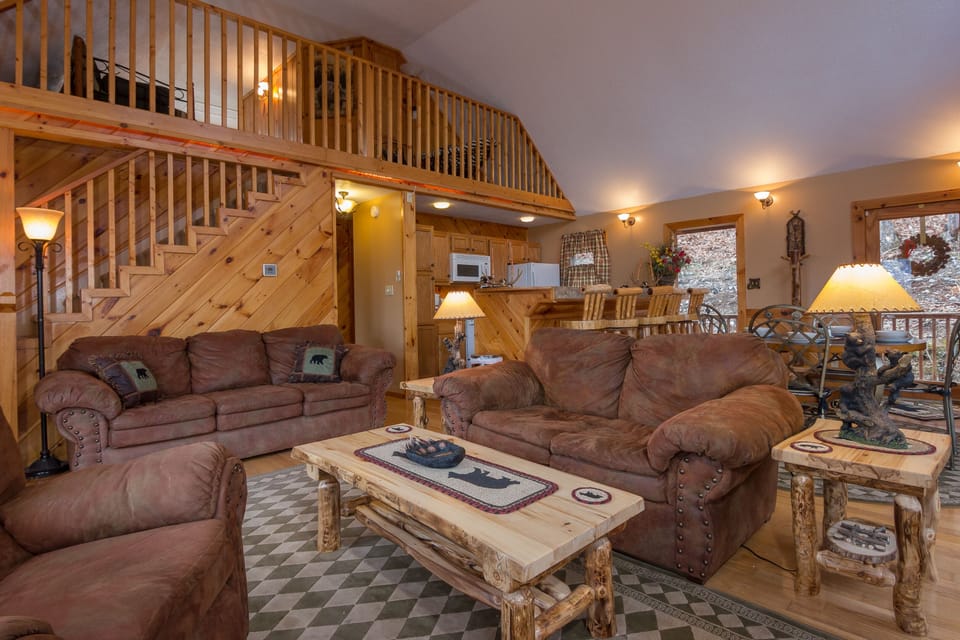 Spacious Open Main Level Living Room, Kitchen, Dining Area, Looking At The Loft.