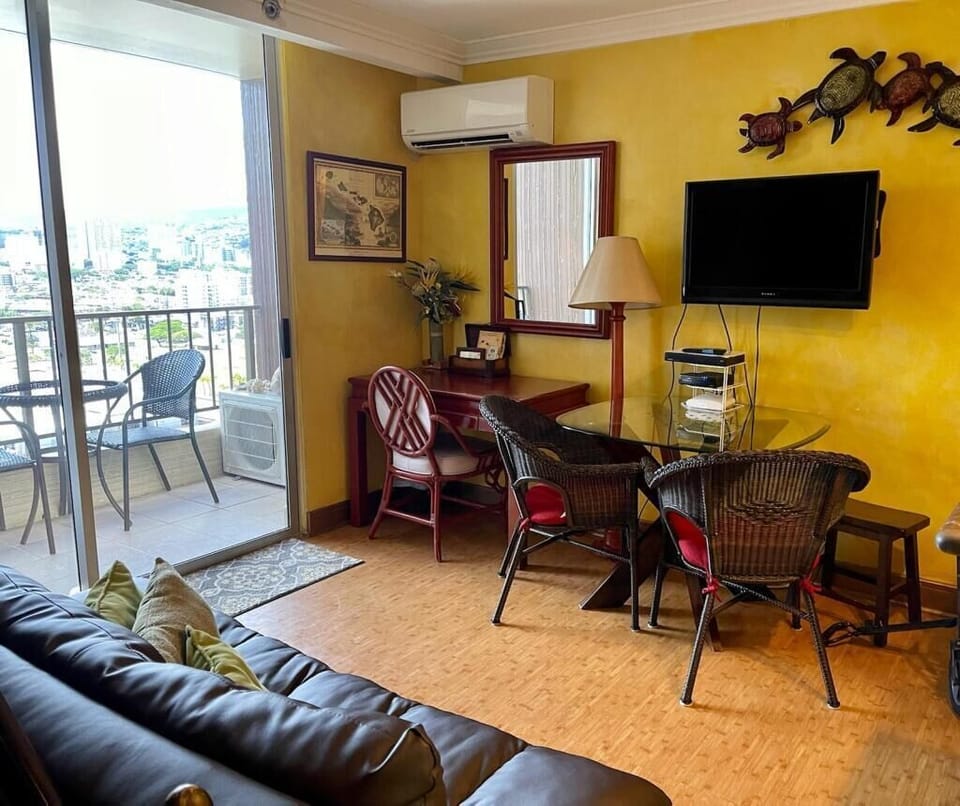 Fold down sofa bed, dinette area, desk and a new split A/C installed in 2021
