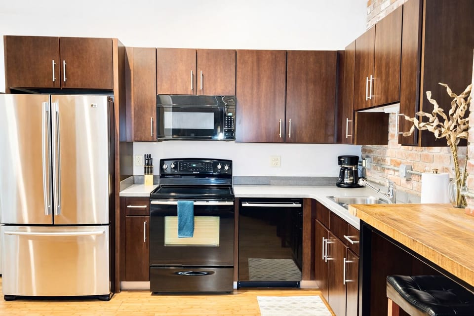 Full kitchen with standard drip coffee maker
