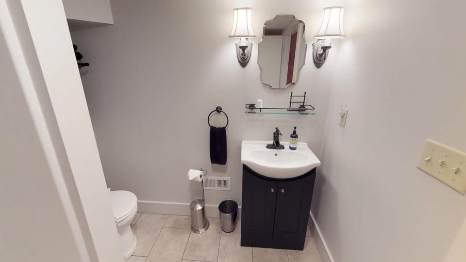 Downstairs Bathroom with large shower