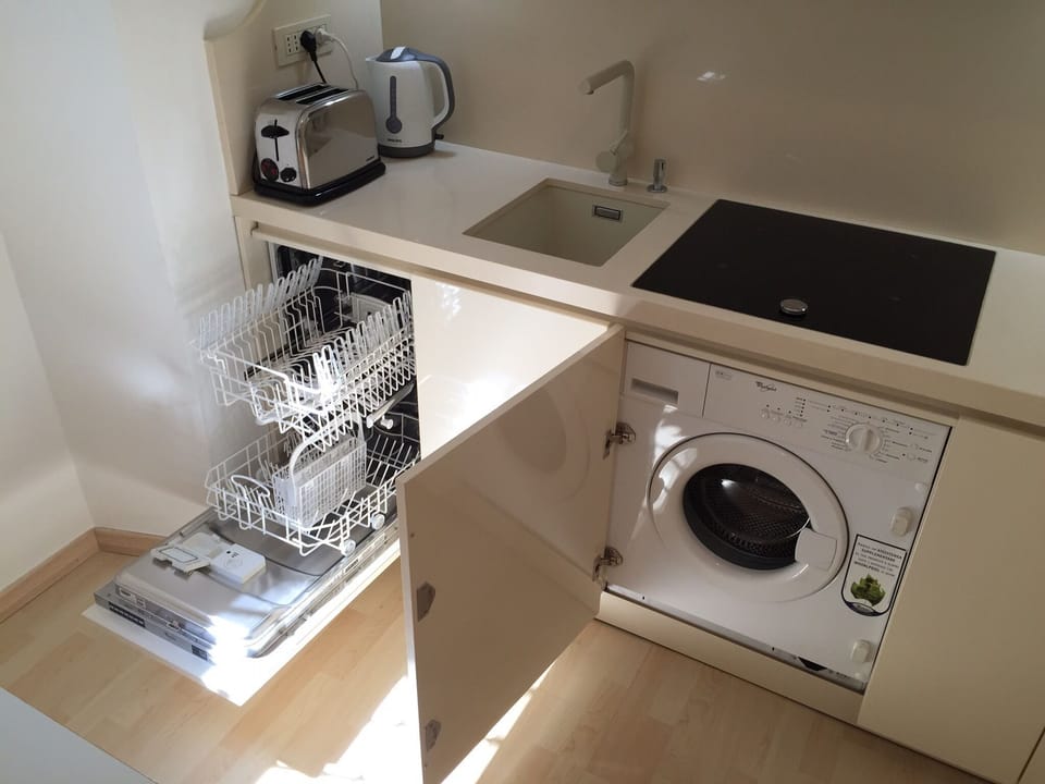 Open view of dish washer and washing machine