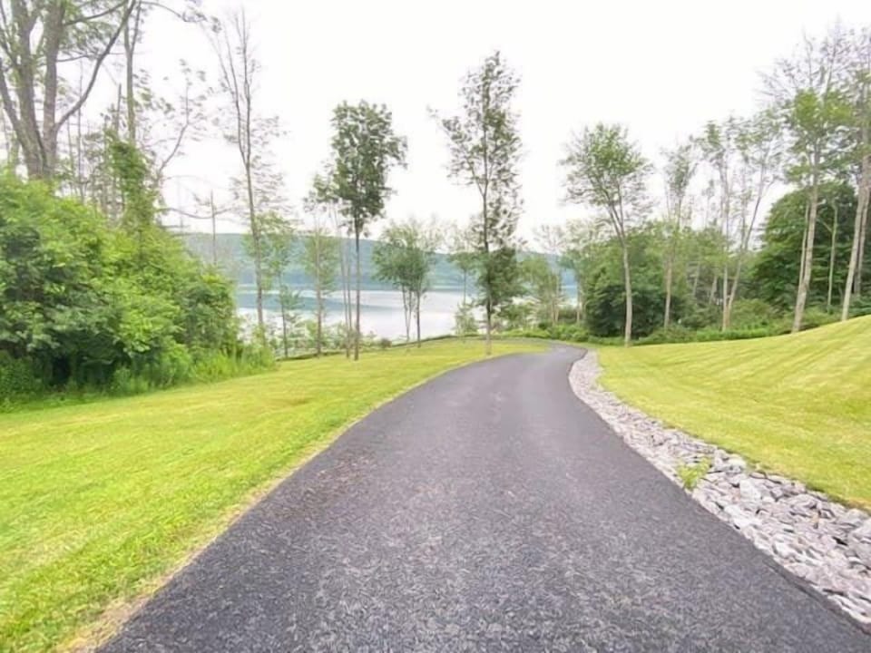 With a paved driveway, making it easier to make it up the hill.