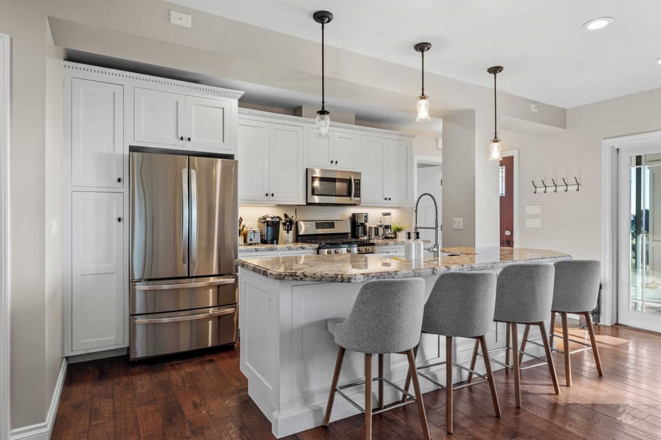 Kitchen with bar stools