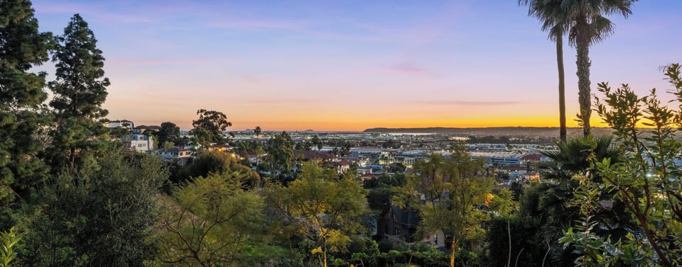 View from home overlooking Old Town, Point Loma, and San Diego Bay.