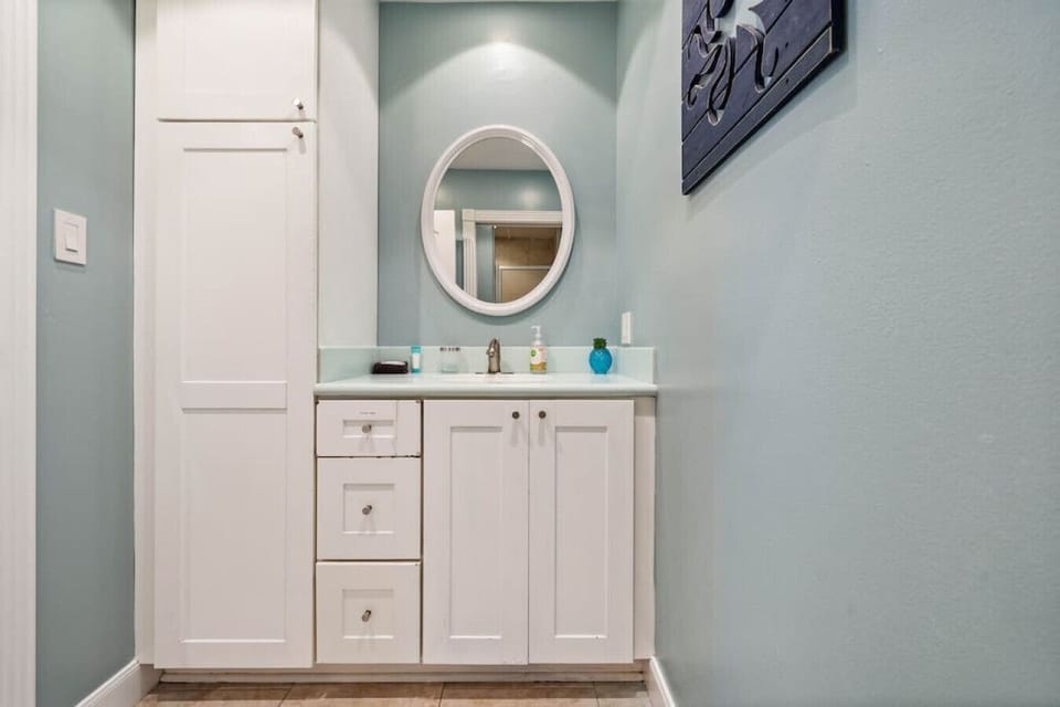 This bathroom is shared by several bedrooms