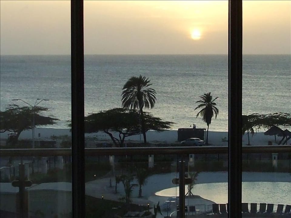 Living room view, sunset
