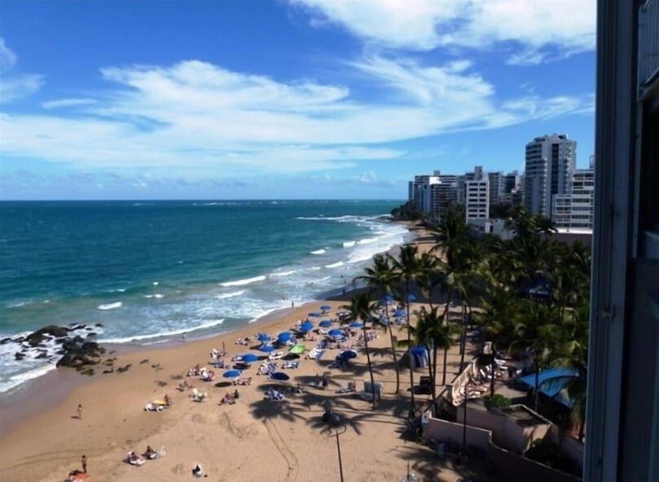 Beach below to the East in front of Condado Marriott
