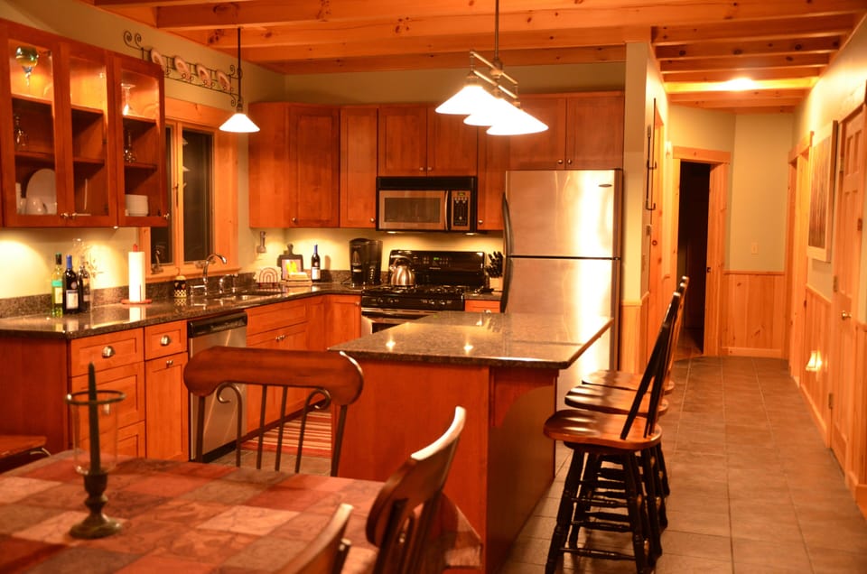 Kitchen with stainless appliances and granite counter tops