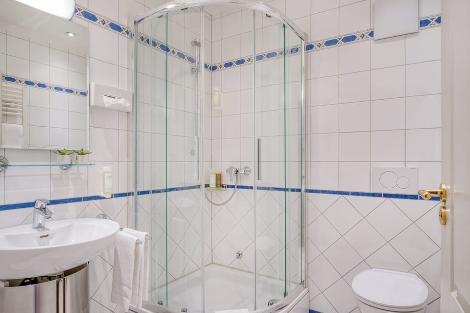 Free toiletries, hair dryer, towels