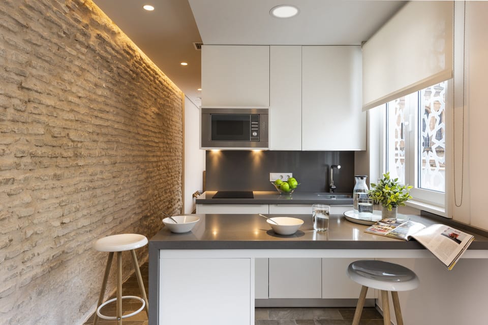 Penthouse, Non Smoking | Private kitchen | Coffee/tea maker, full-size fridge, microwave, stovetop