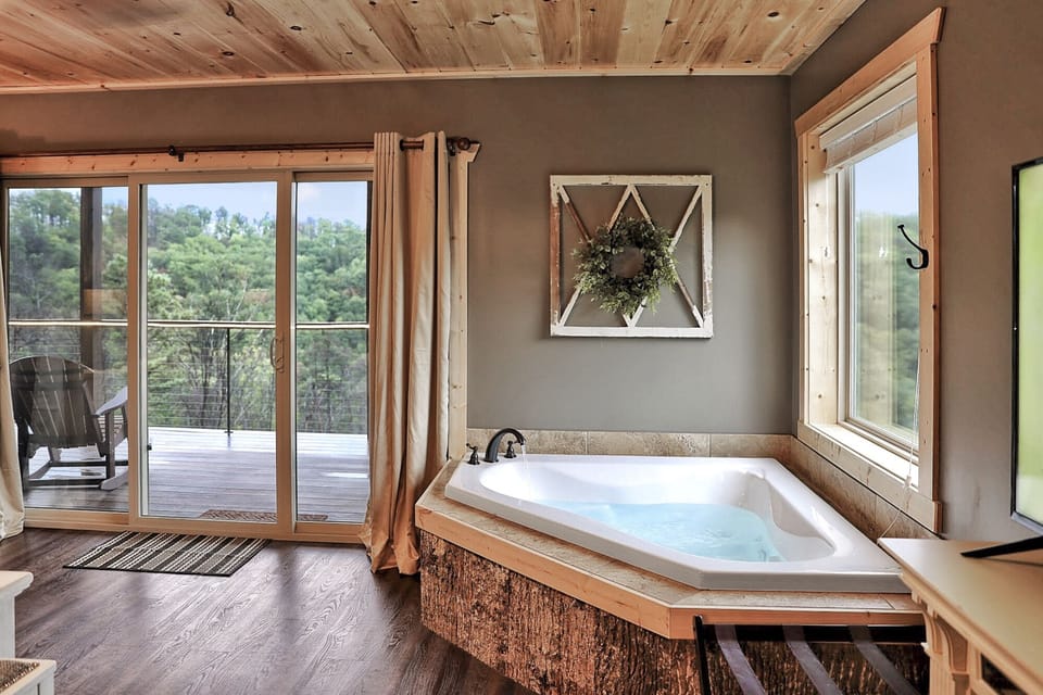En-suite master with a jetted tub