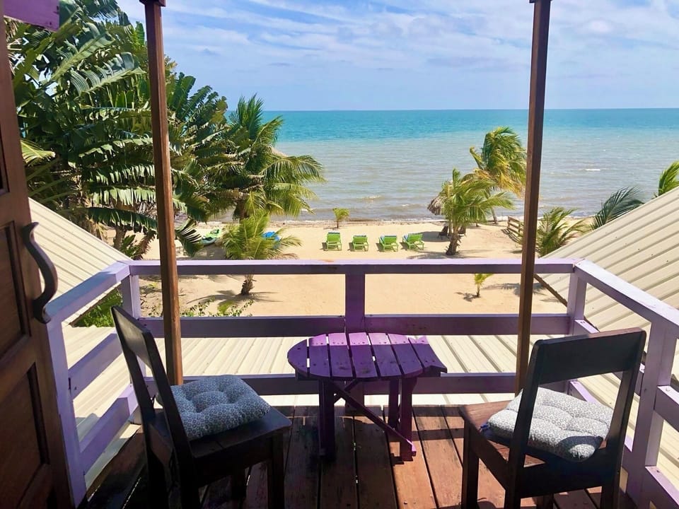 Private beach, as seen from the master bedroom's balcony of Casa Beya