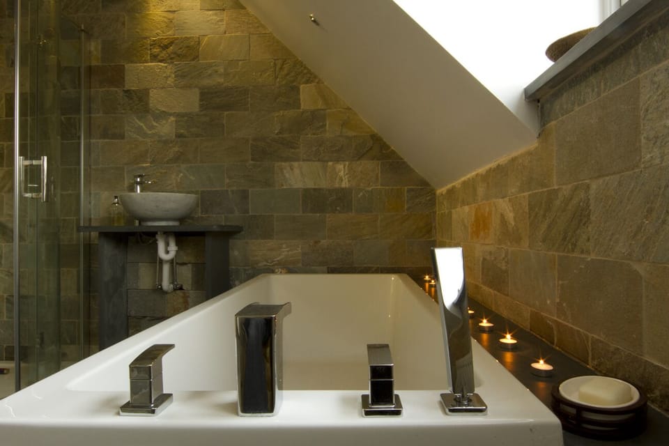 Luxury bathrooms with power showers and very large baths
