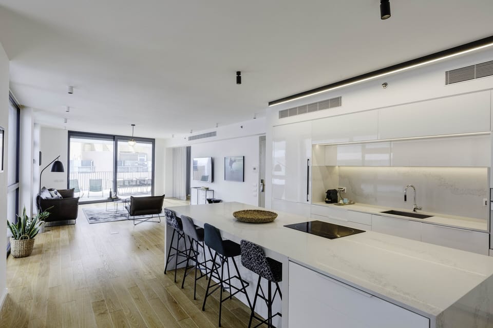 Luxury Apartment, 3 Bedrooms, Balcony, Partial Sea View | Living area | Flat-screen TV, Netflix