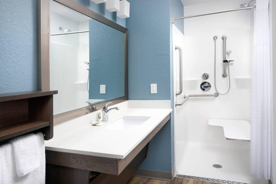 Room, 1 Queen Bed, Accessible, Non Smoking (Roll-in Shower) | 1 bedroom, hypo-allergenic bedding, individually furnished, desk