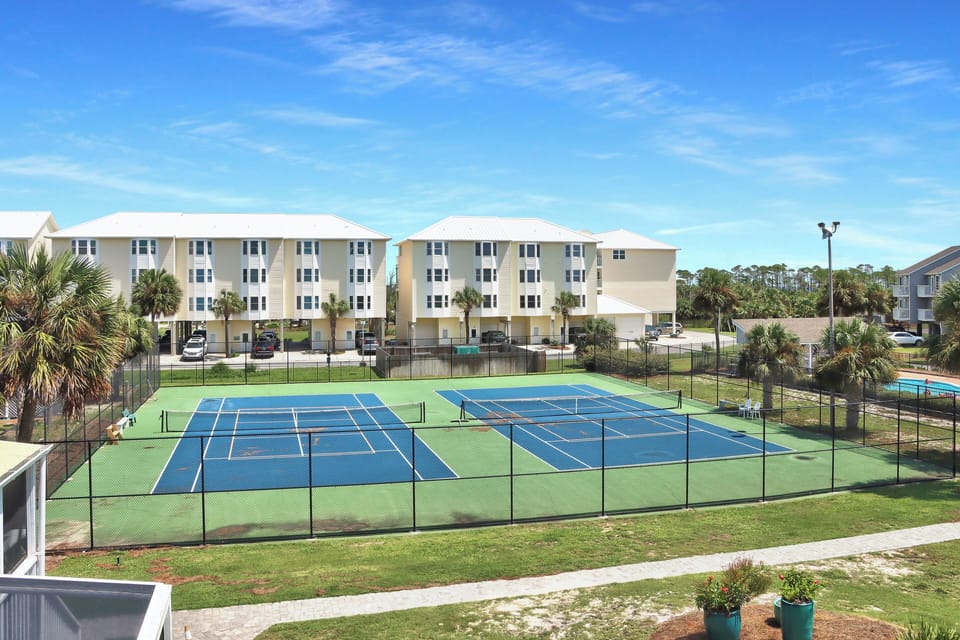 View of Tennis Courts from Top Floor Deck