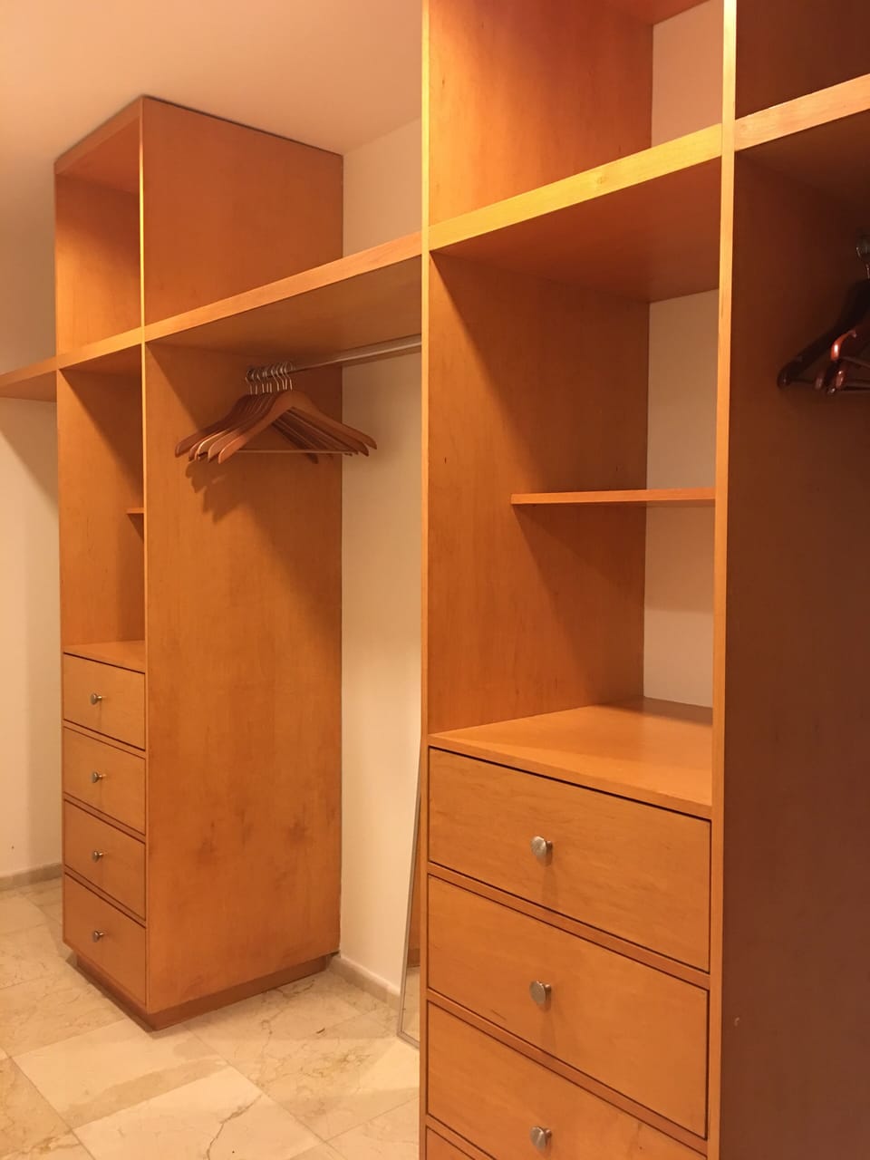 closets
 walk in closet in master an room #2, room #3 regular closet