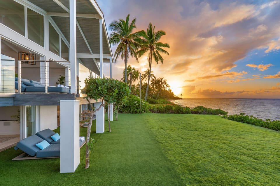 Backyard sunset view