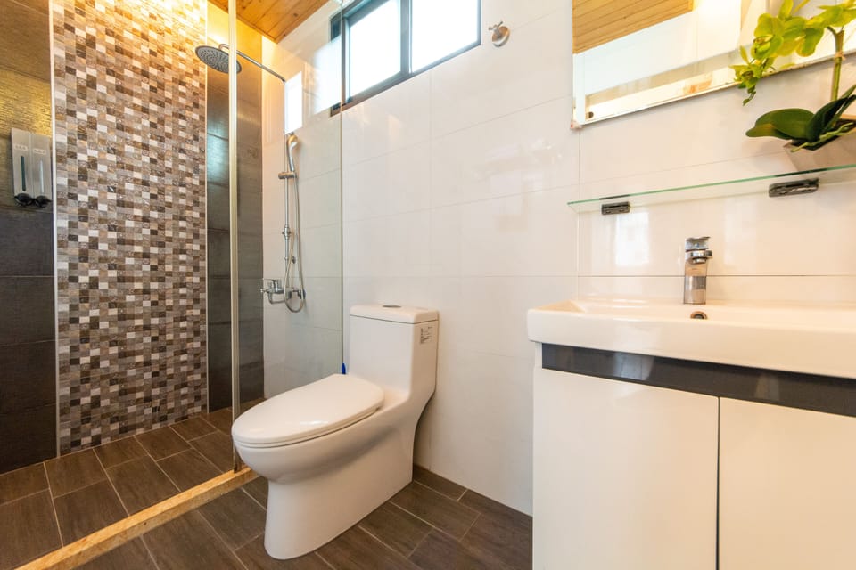 Standard Double Room | Bathroom | Shower, rainfall showerhead, free toiletries, hair dryer
