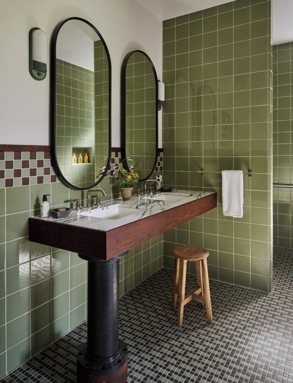 Spark | Bathroom | Shower, rainfall showerhead, designer toiletries, hair dryer