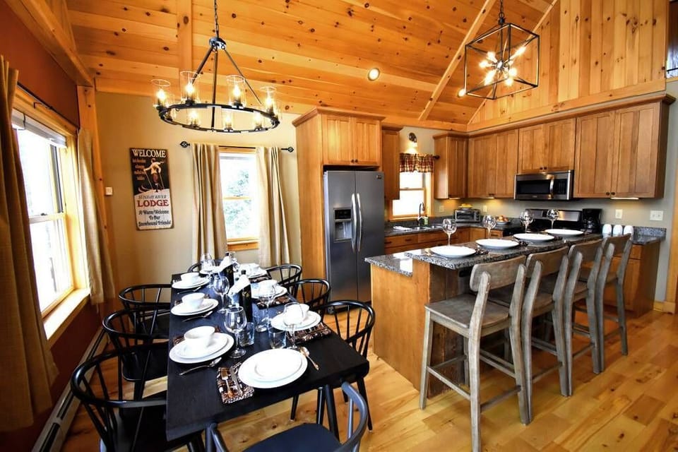 Plenty of room for everyone to dine at the large dining table and bar