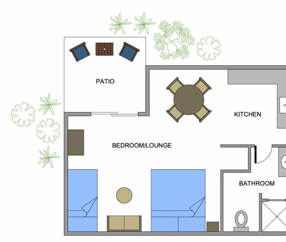 Studio, Garden View | Floor plan