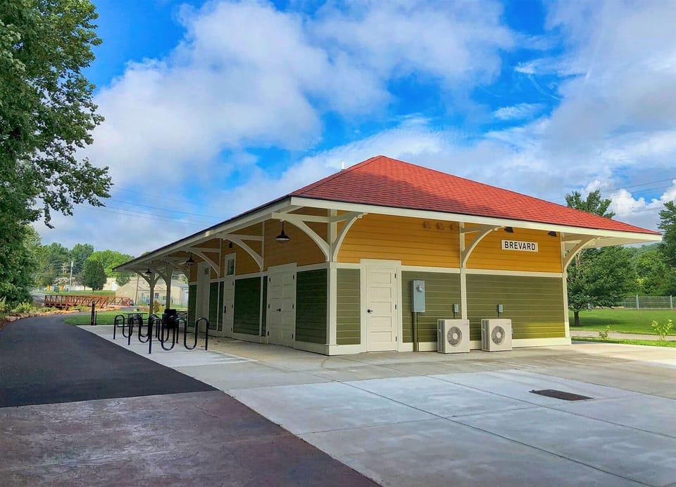 Train Depot on Brevard bike path, very near house, 5 minute walk