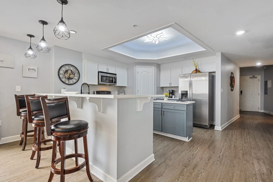 bar top and kitchen