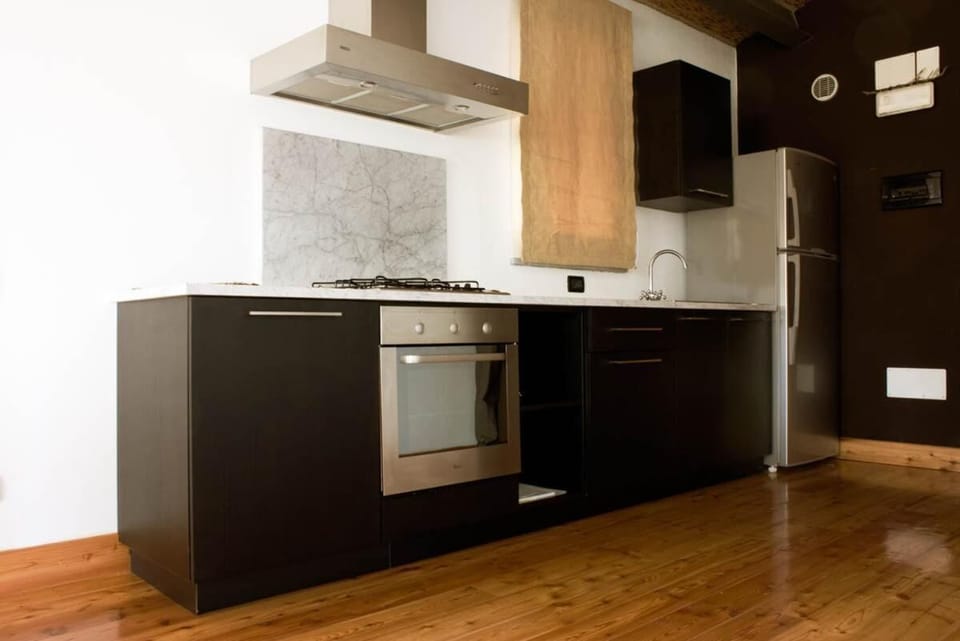 Fridge, stovetop, cookware/dishes/utensils