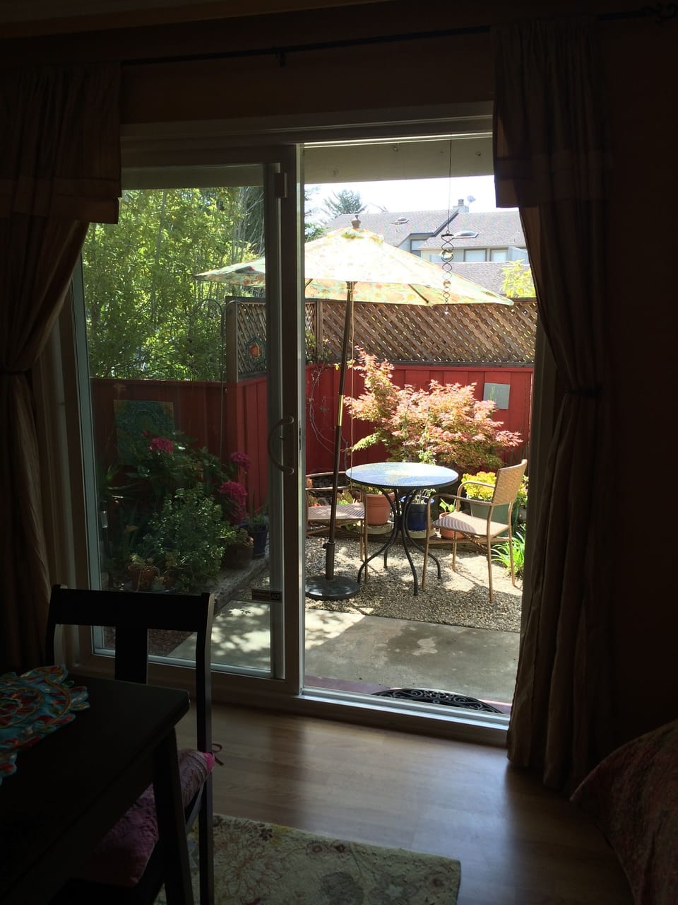 Looking out to patio.