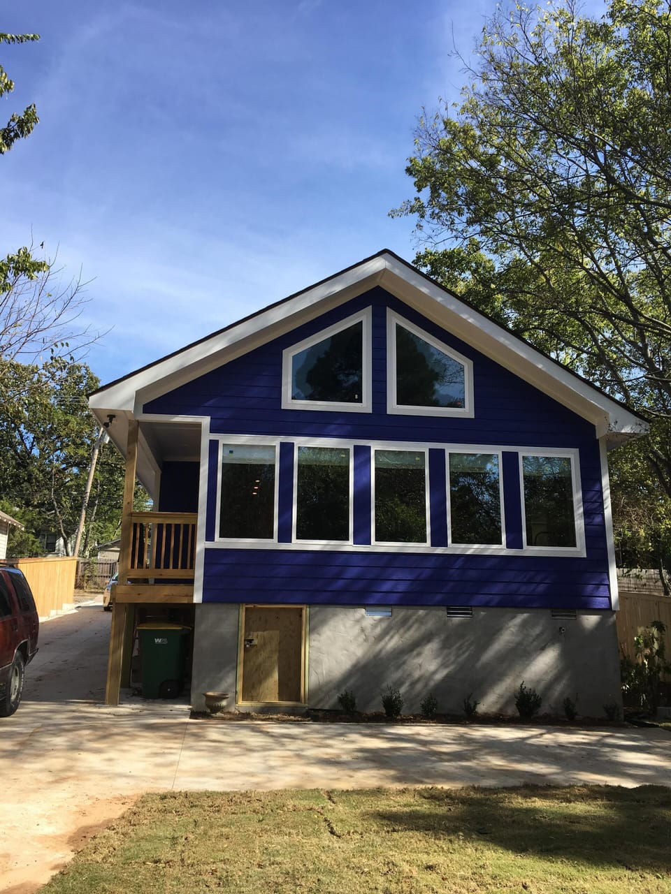 Back side of the house, fenced back yard