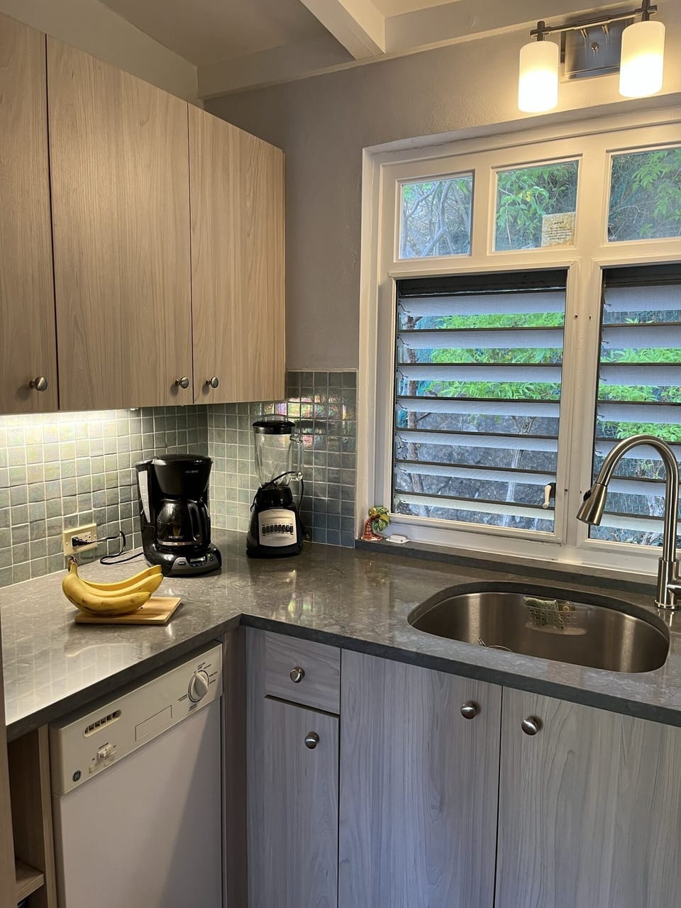 The well equipped kitchen has two blenders to keep the frozen drinks flowing!