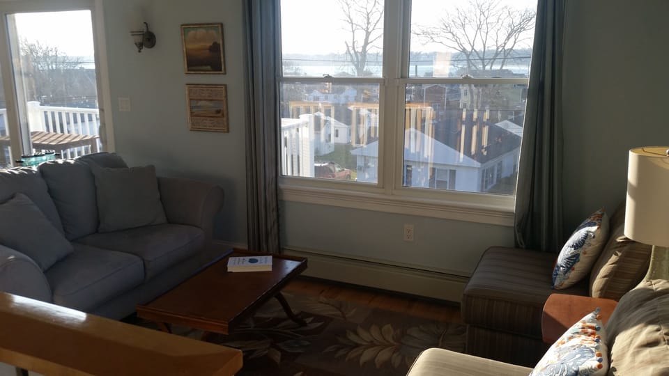 Living room conversation area,  with ocean view
