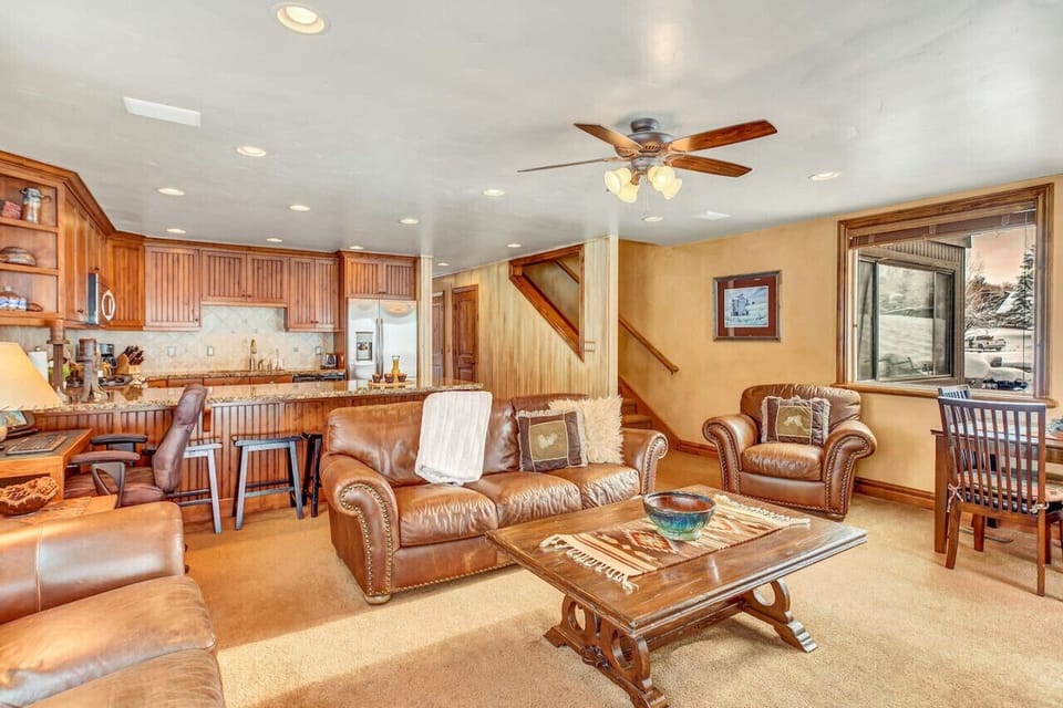 Cozy seating next to the kitchen allows for everyone to be part of everything.