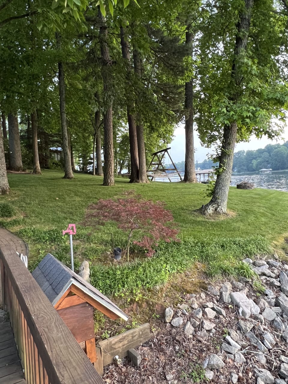 View of the front yard from the pier…